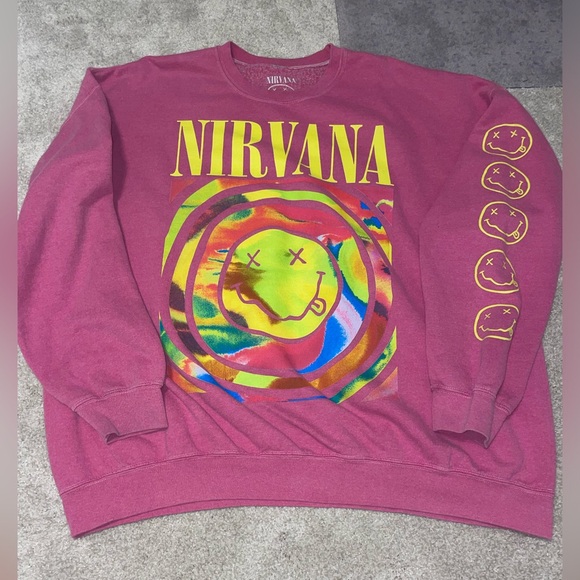 Nirvana Smile Overdyed Crew
Neck Sweatshirt S/M - Picture 1 of 2